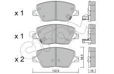 Sada brzdových destiček, kotoučová brzda CIFAM 822-1103-0