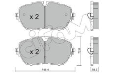 Sada brzdových destiček, kotoučová brzda CIFAM 822-1105-0