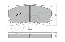 Sada brzdových destiček, kotoučová brzda CIFAM 822-1106-0