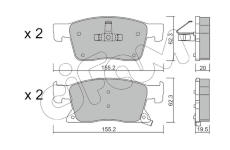 Sada brzdových destiček, kotoučová brzda CIFAM 822-1115-0