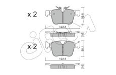 Sada brzdových destiček, kotoučová brzda CIFAM 822-1122-0