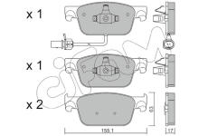 Sada brzdových destiček, kotoučová brzda CIFAM 822-1125-0