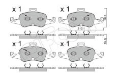 Sada brzdových destiček, kotoučová brzda CIFAM 822-1127-1