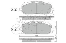 Sada brzdových destiček, kotoučová brzda CIFAM 822-1128-0