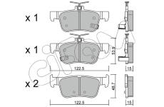 Sada brzdových destiček, kotoučová brzda CIFAM 822-1131-0