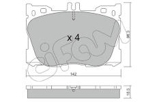 Sada brzdových destiček, kotoučová brzda CIFAM 822-1134-0