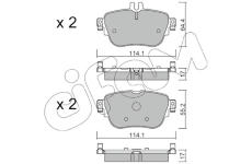 Sada brzdových platničiek kotúčovej brzdy CIFAM 822-1136-0