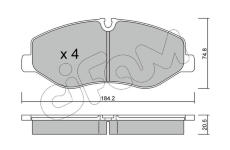 Sada brzdových destiček, kotoučová brzda CIFAM 822-1139-0