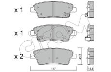 Sada brzdových destiček, kotoučová brzda CIFAM 822-1140-0