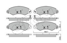 Sada brzdových platničiek kotúčovej brzdy CIFAM 822-1148-0