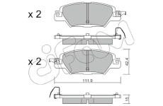 Sada brzdových destiček, kotoučová brzda CIFAM 822-1158-0