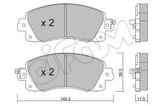 Sada brzdových destiček, kotoučová brzda CIFAM 822-1161-0