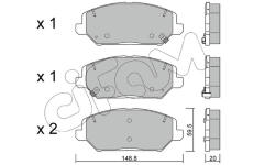 Sada brzdových destiček, kotoučová brzda CIFAM 822-1163-0