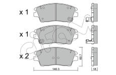 Sada brzdových destiček, kotoučová brzda CIFAM 822-1164-0