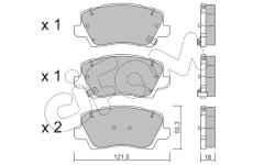 Sada brzdových destiček, kotoučová brzda CIFAM 822-1165-0