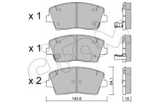 Sada brzdových destiček, kotoučová brzda CIFAM 822-1168-0