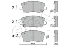 Sada brzdových destiček, kotoučová brzda CIFAM 822-1169-0