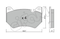 Sada brzdových platničiek kotúčovej brzdy CIFAM 822-1170-0