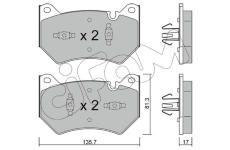 Sada brzdových destiček, kotoučová brzda CIFAM 822-1170-1