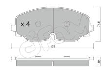 Sada brzdových destiček, kotoučová brzda CIFAM 822-1171-0