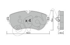 Sada brzdových destiček, kotoučová brzda CIFAM 822-1172-0