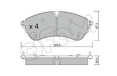 Sada brzdových destiček, kotoučová brzda CIFAM 822-1173-0