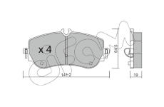 Sada brzdových destiček, kotoučová brzda CIFAM 822-1175-0