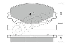 Sada brzdových destiček, kotoučová brzda CIFAM 822-1176-0