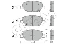 Sada brzdových destiček, kotoučová brzda CIFAM 822-1178-0