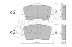 Sada brzdových destiček, kotoučová brzda CIFAM 822-1186-0