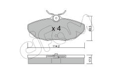 Sada brzdových destiček, kotoučová brzda CIFAM 822-1190-0