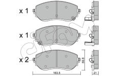 Sada brzdových destiček, kotoučová brzda CIFAM 822-1191-0