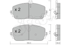 Sada brzdových destiček, kotoučová brzda CIFAM 822-1194-0