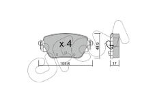Sada brzdových destiček, kotoučová brzda CIFAM 822-1195-0
