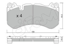 Sada brzdových destiček, kotoučová brzda CIFAM 822-1198-0