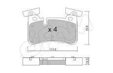 Sada brzdových destiček, kotoučová brzda CIFAM 822-1199-0