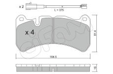 Sada brzdových destiček, kotoučová brzda CIFAM 822-1201-1