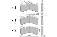 Sada brzdových destiček, kotoučová brzda CIFAM 822-1201-2