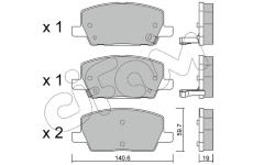 Sada brzdových destiček, kotoučová brzda CIFAM 822-1212-0