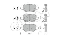 Sada brzdových destiček, kotoučová brzda CIFAM 822-1213-0