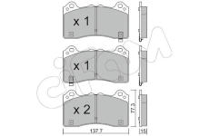 Sada brzdových destiček, kotoučová brzda CIFAM 822-1220-0