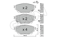 Sada brzdových destiček, kotoučová brzda CIFAM 822-1222-0