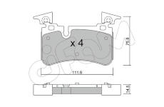 Sada brzdových destiček, kotoučová brzda CIFAM 822-1223-0