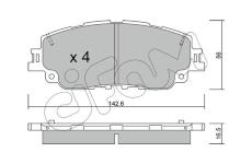 Sada brzdových destiček, kotoučová brzda CIFAM 822-1227-0