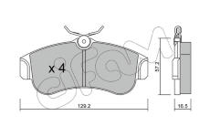 Sada brzdových platničiek kotúčovej brzdy CIFAM 822-123-0