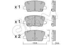 Sada brzdových destiček, kotoučová brzda CIFAM 822-1232-0