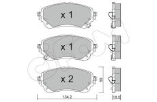 Sada brzdových destiček, kotoučová brzda CIFAM 822-1234-0