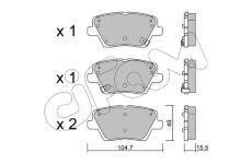 Sada brzdových destiček, kotoučová brzda CIFAM 822-1243-0