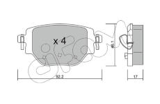 Sada brzdových destiček, kotoučová brzda CIFAM 822-1246-0