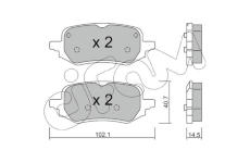 Sada brzdových destiček, kotoučová brzda CIFAM 822-1248-0